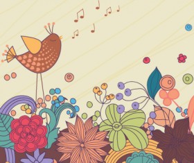 Hand drawn cheerful background vector set 01