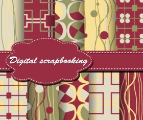 Set of Flower paper for scrapbook vector material 02