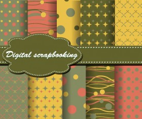 Set of Flower paper for scrapbook vector material 03