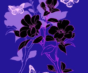Hand drawn flowers vector backgrounds art 02