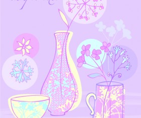 Hand drawn flowers vector backgrounds art 03