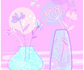 Hand drawn flowers vector backgrounds art 04