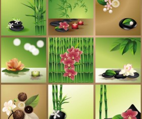 Bright bamboo design elements