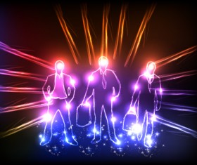 Rainbow Vector backgrounds with light 04