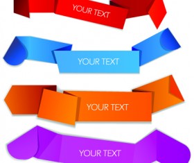 Creative origami paper banner vector 01