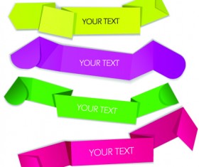Creative origami paper banner vector 02