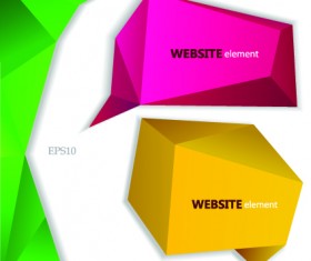 Creative origami paper banner vector 03