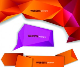 Creative origami paper banner vector 04