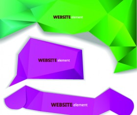 Creative origami paper banner vector 05