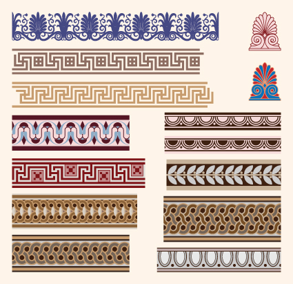 Antique Decorative pattern Border vector 03