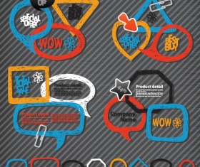Hand-Drawn speech bubbles design vector art 01