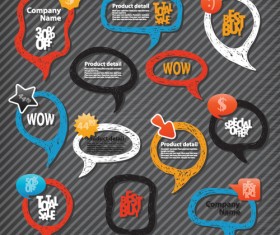 Hand-Drawn speech bubbles design vector art 02