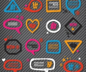 Hand-Drawn speech bubbles design vector art 03
