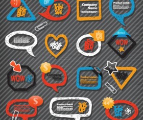 Hand-Drawn speech bubbles design vector art 04