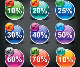 Shiny sticker discount design vector graphic 02