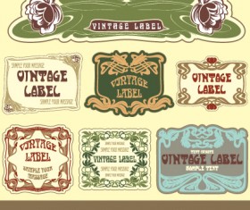 Vintage Label art design vector set 07