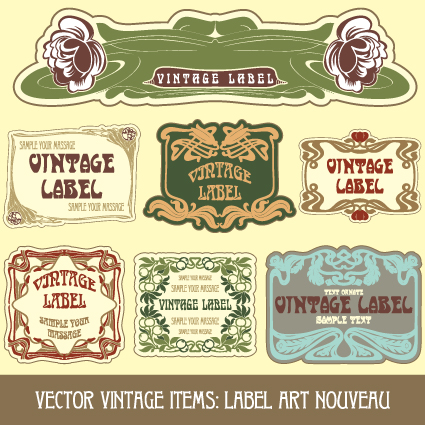 Vintage Label art design vector set 07