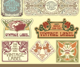 Vintage Label art design vector set 08