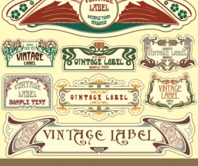 Vintage Label art design vector set 09