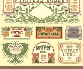 Vintage Label art design vector set 10