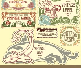 Vintage Label art design vector set 11