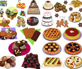 Western dessert cake vector