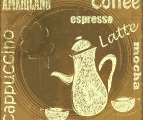 Retro coffee line vector