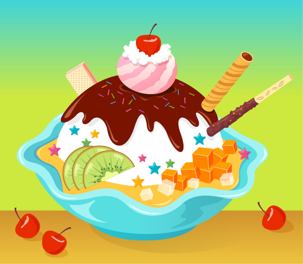 Cartoon ice cream Vector graphic
