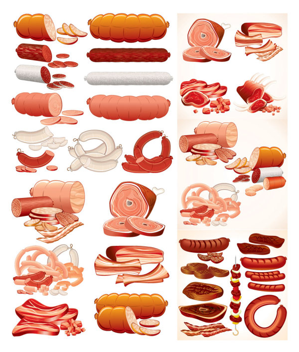 Meat sausage Vector