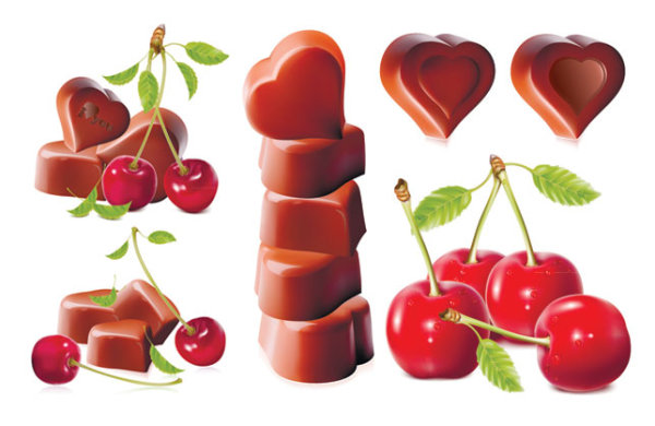Cherry and chocolate design vector