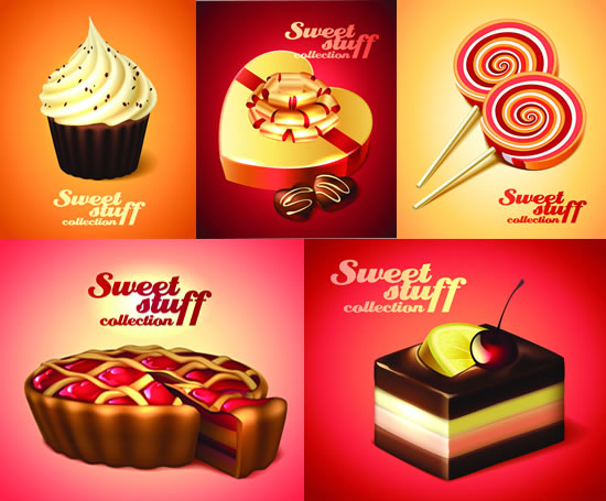 Different Desserts vector art