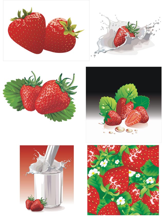 The milk and strawberry