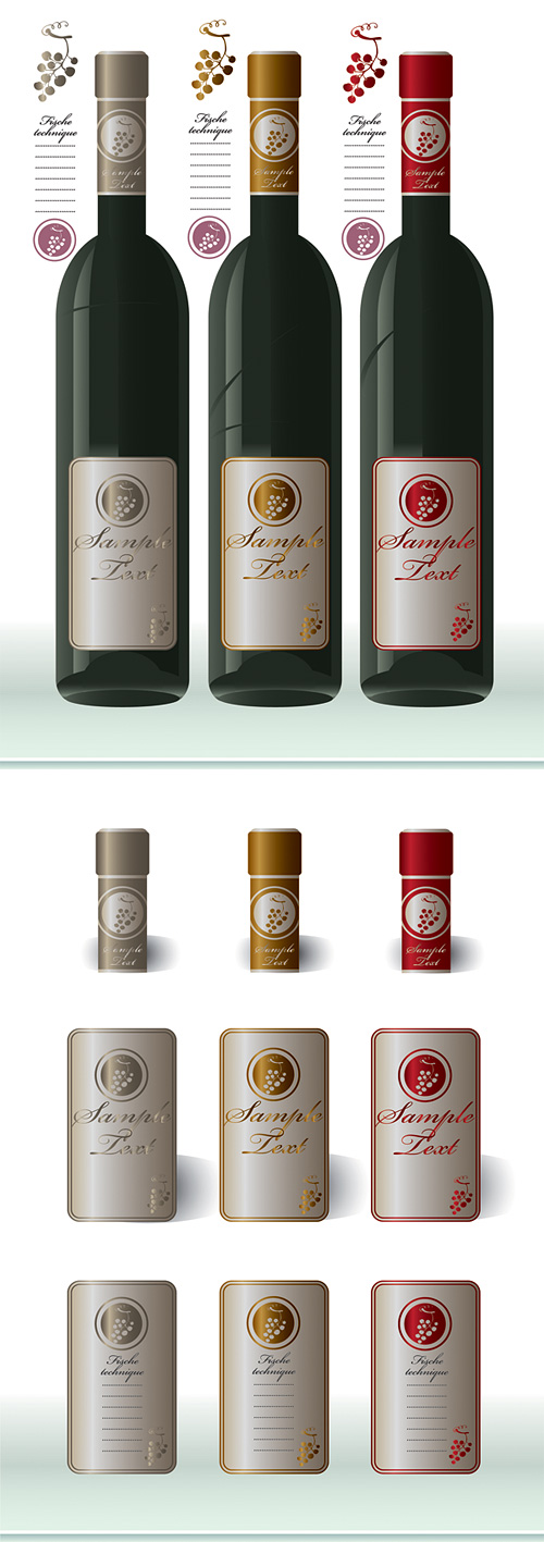 The bottle cap and the bottle label Vector Graphic