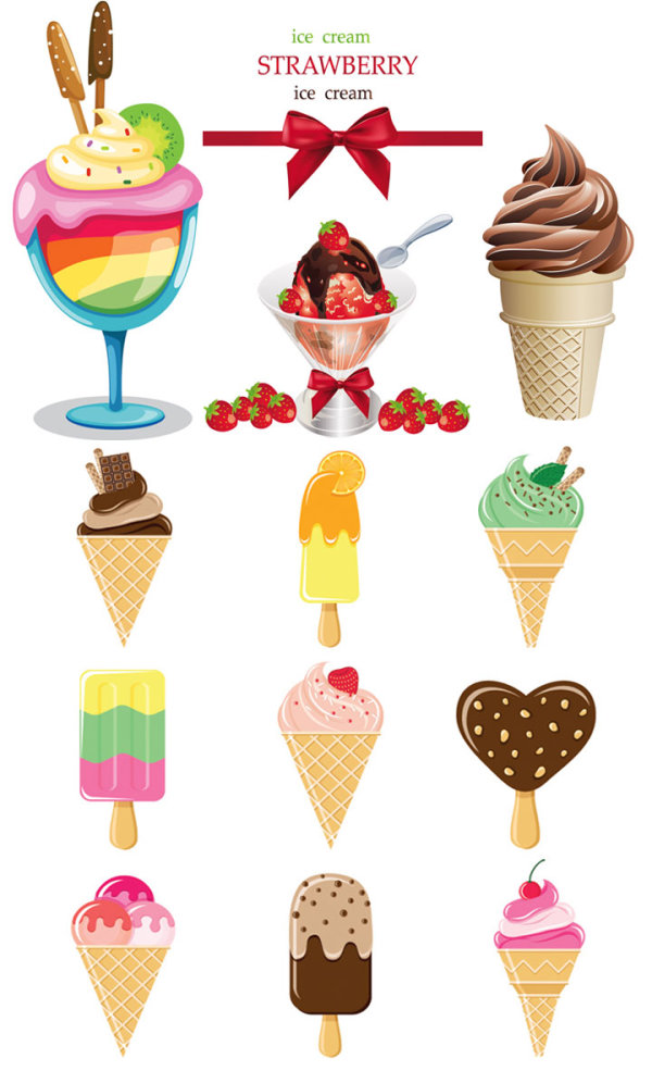 Color ice cream Vector graphic