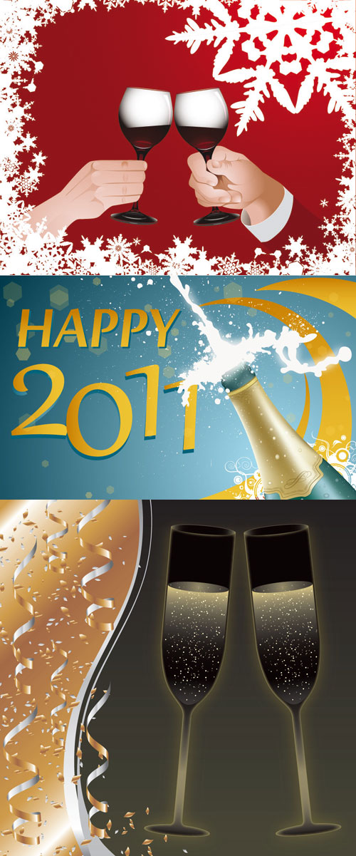 Champagne and cup vector material