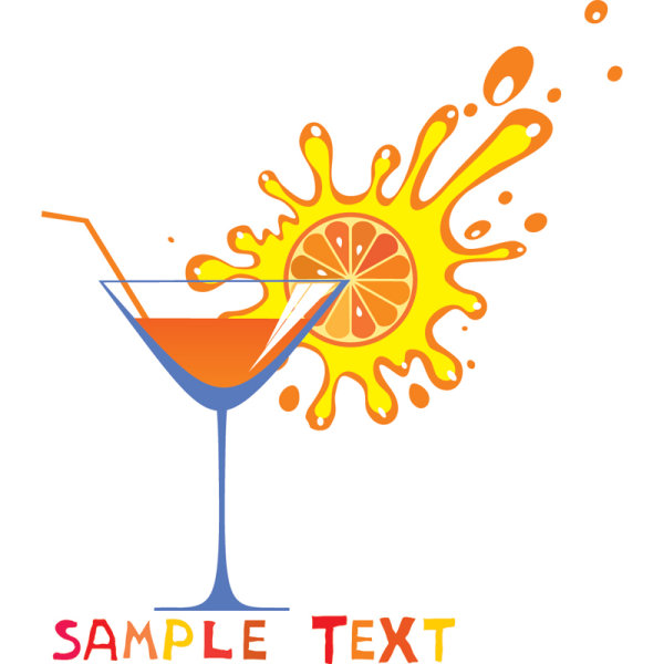The cups and fruit juice vector
