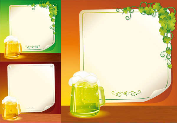 Beer and background paper vector