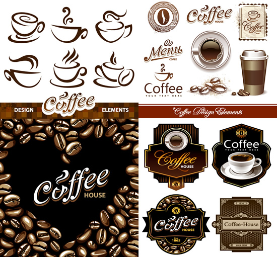 Coffee Western-style element art vector