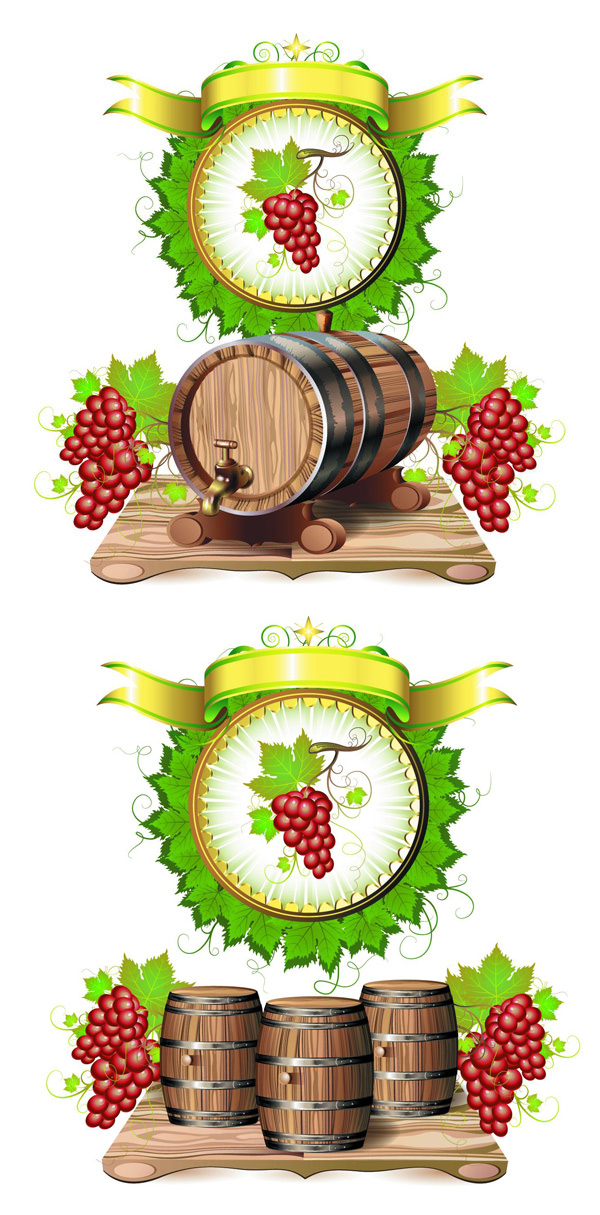 Cask wine 02 Vector Graphic