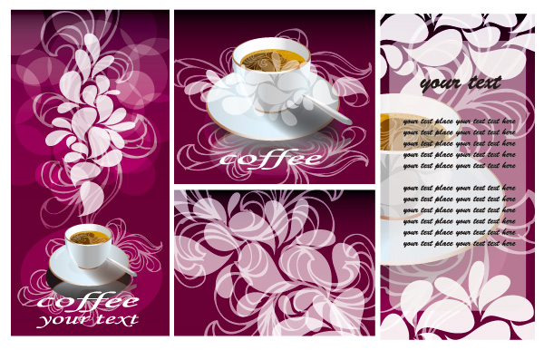 Coffee and Decorative pattern design elements
