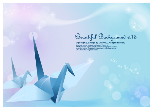 The cranes and fantasy background