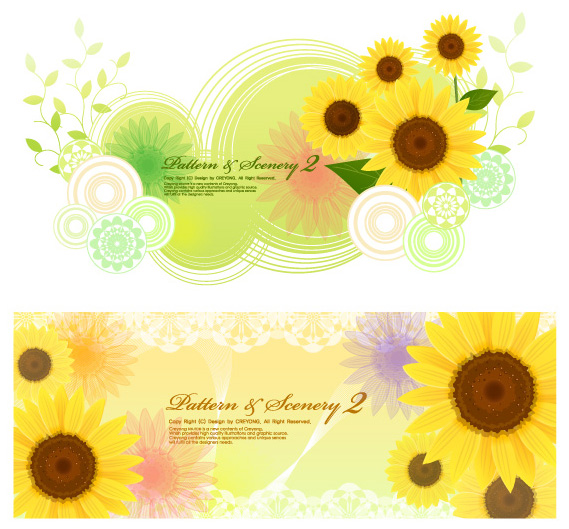 Sunflower fantasy background vector