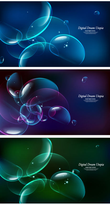 Abstract colored bubble backgrounds vector material