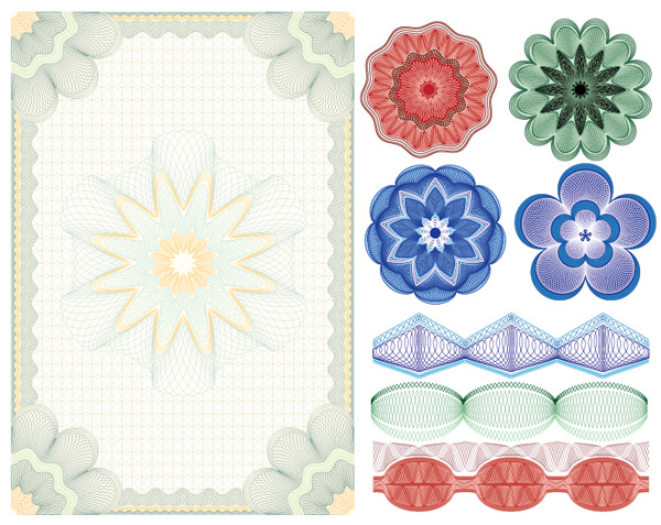 The anti-counterfeiting shading pretty design vector