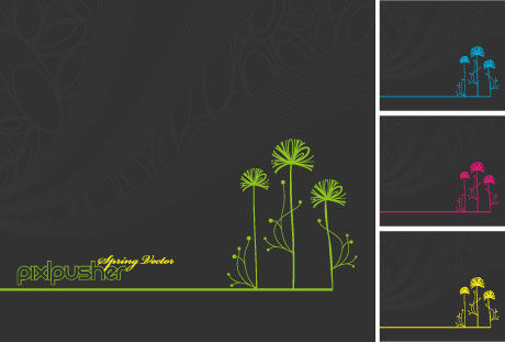 Horizontal version of the tree backgrounds vector material