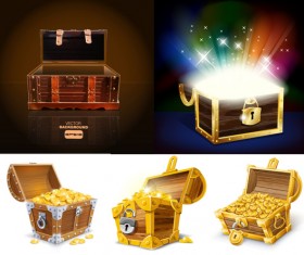 treasure box design elements vector
