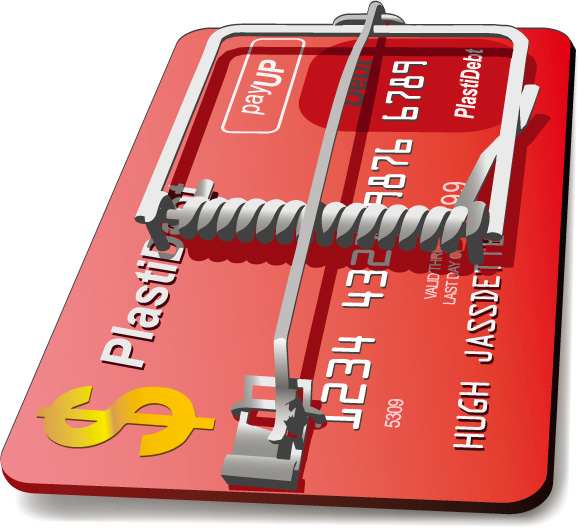 Credit card trap vector