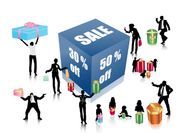 Discount sales and figures vector