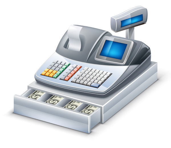 3D cash register elements vector