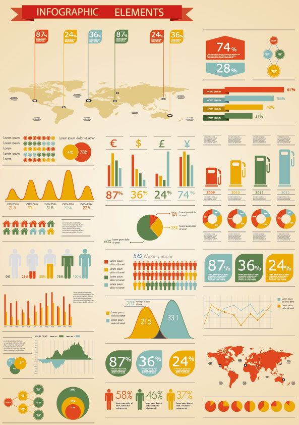 graphical chart 04 design vector